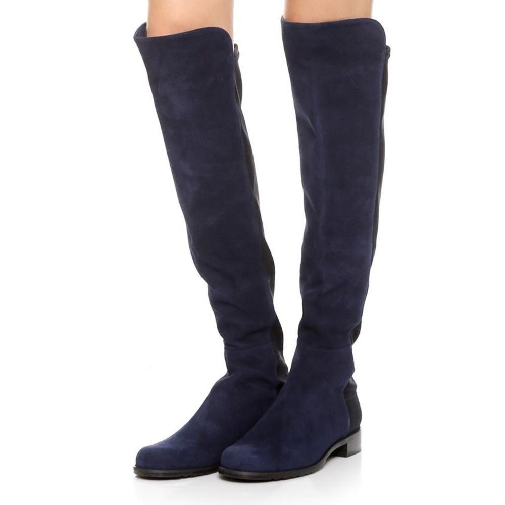 Stuart Weitzman 5050 Suede Blue Boots Size 9.5